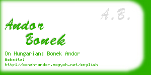 andor bonek business card